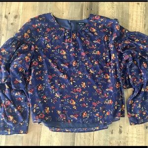 NWT Madewell Climbing Vine Top Ruffle Sleeve